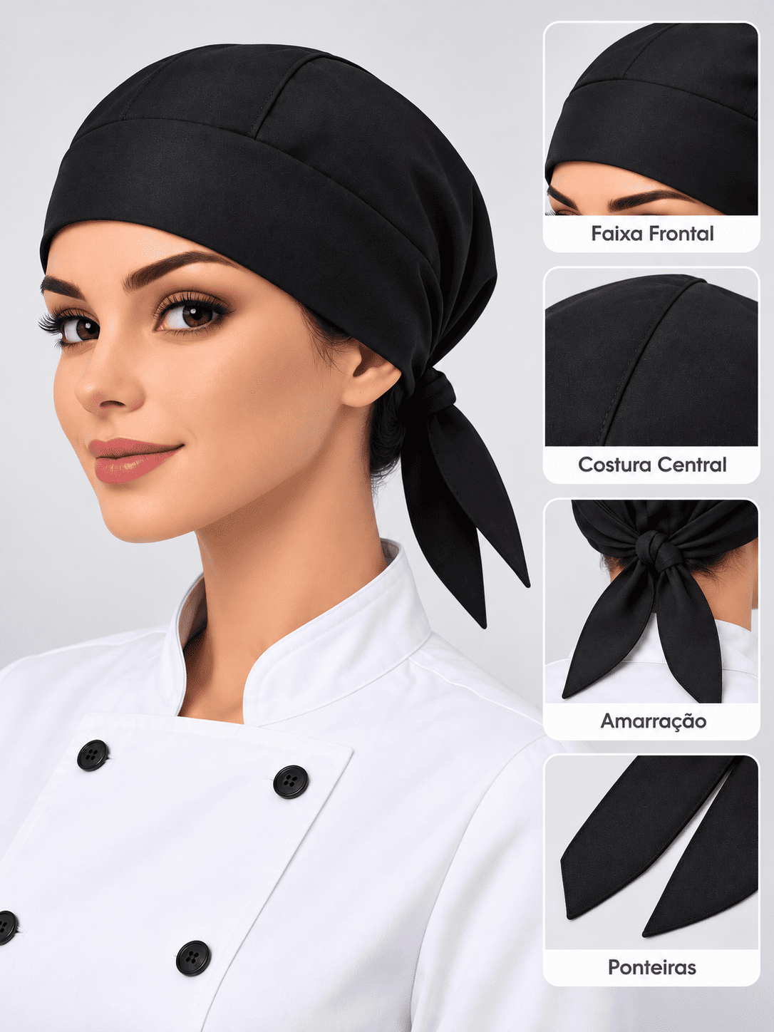 Bandana Oxford Unissex para Restaurante, Pizzaria e Padaria